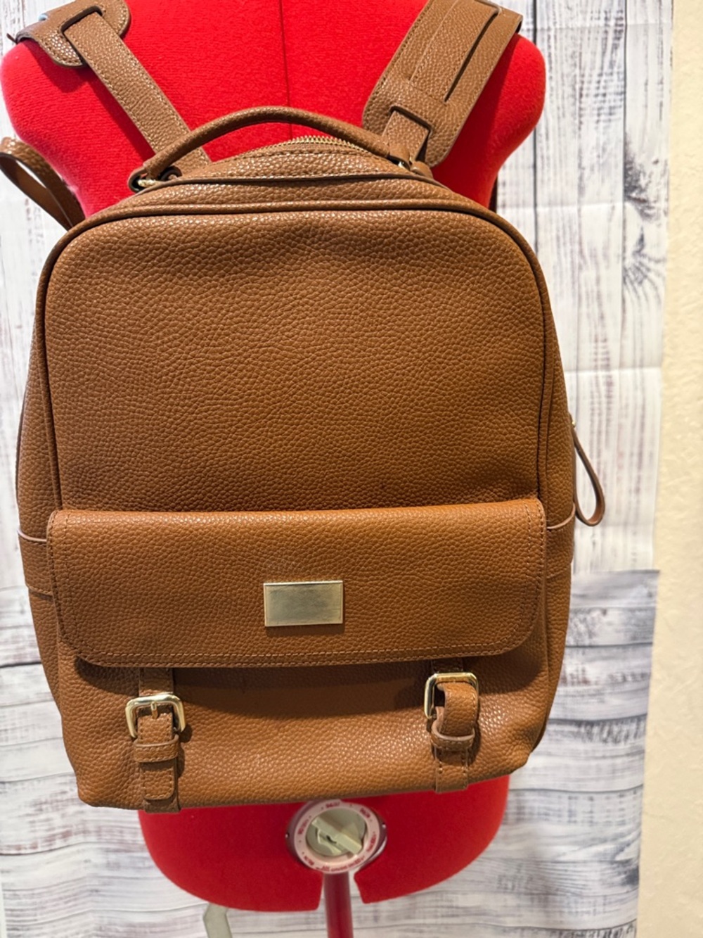 Men's Tan Leather Backpack Renwick